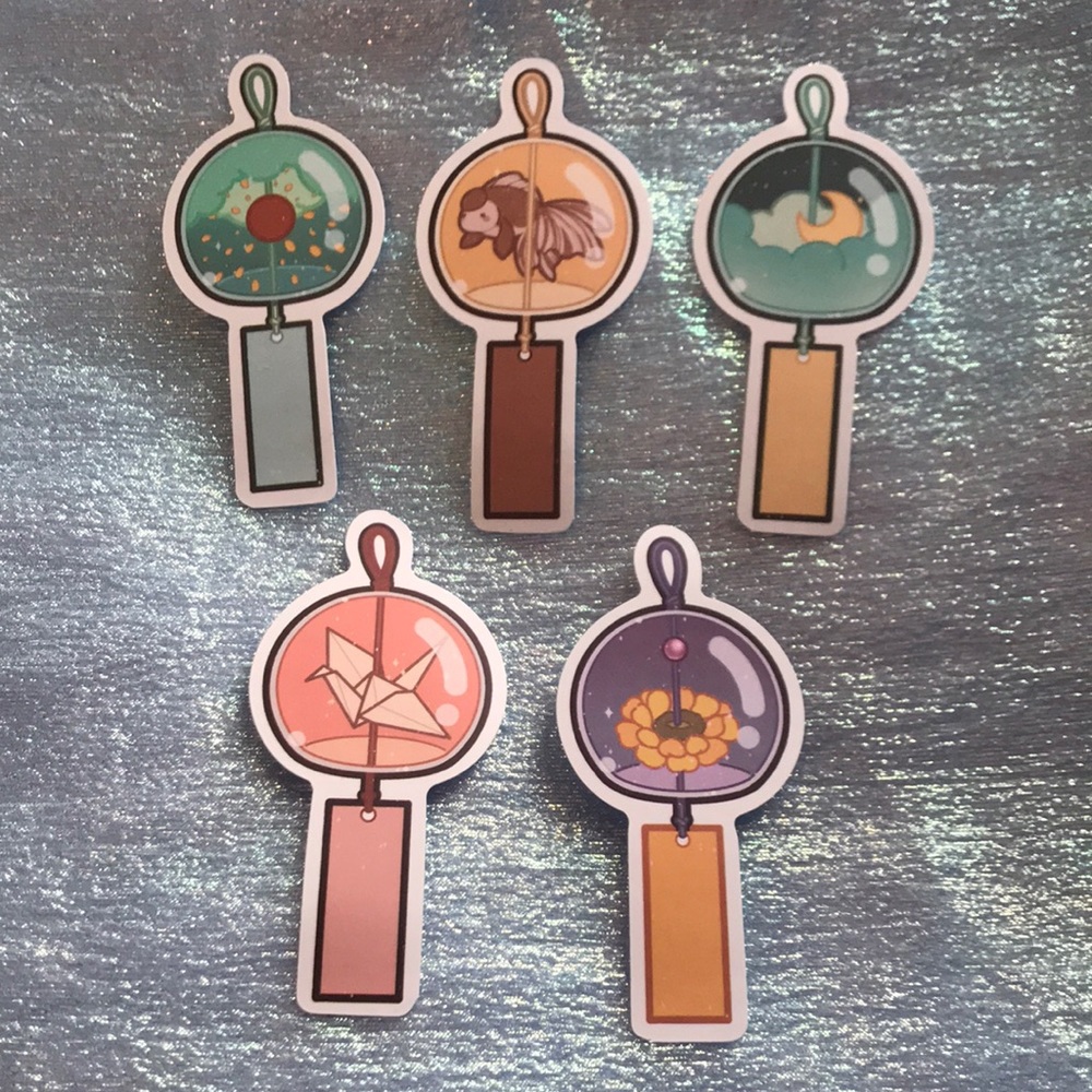 6/$15 5pc Good Luck Charm Sticker Set